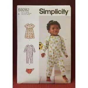 New Babies Knit Dress, Romper, Diaper Cover Sewing Pattern Simplicity S9282